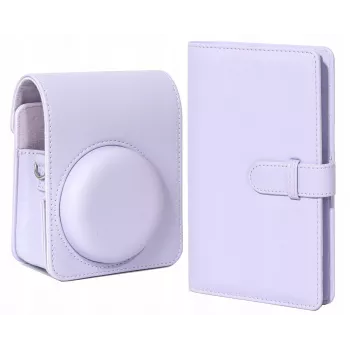 LOVEINSTANT kameraväska och fotoalbum-set för Fujifilm Instax Mini 13 – lila