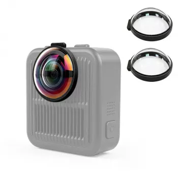 PULUZ 2x härdat glasskydd för objektiv för GoPro Max 2 – svart ram