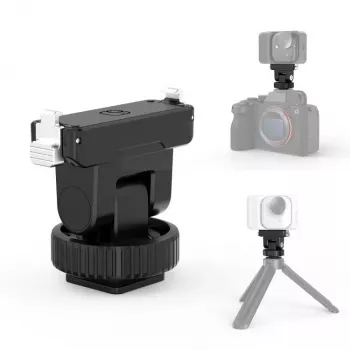 PULUZ magnetiskt snabbfäste med 1/4 inch skruv och cold shoe-adapter för Insta360 GO Ultra, actionkameror – PU1073B