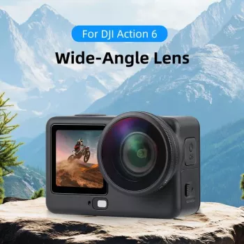 PULUZ vidvinkelobjektiv FOV Boost 185° för DJI Osmo Action 6 / HD-glas / PU1103