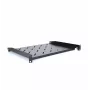 RACKTEL RL-PD600S 1U 19 inch frontmonterad rackhylla, 600 mm djup, 20 kg bärförmåga, svart (RAL 9005)