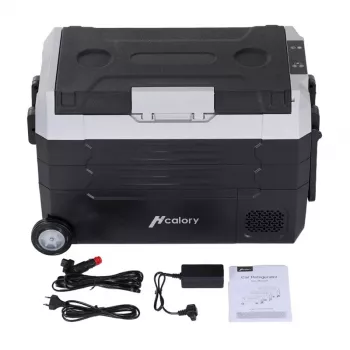 HCALORY D55M+ bilkyl med Bluetooth, 55L, kompressor, -20°C till +20°C, DC 12V/24V, AC 100-240V, svart