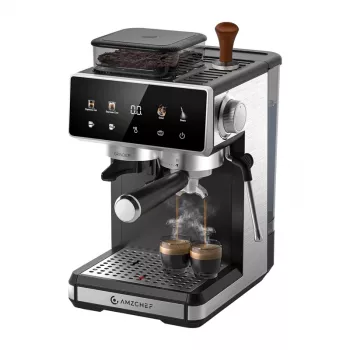 AMZCHEF CE-CM5560-SV kolvkaffemaskin (silver)