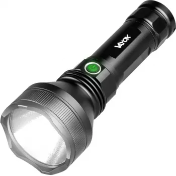 VAYOX VA0109 taktisk uppladdningsbar ficklampa, 1900 lm, 20 W, 5000 mAh, USB-C, IPX5
