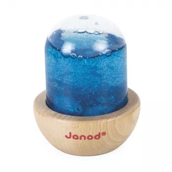 Janod sensorisk snöglob med glitter blå 12m+