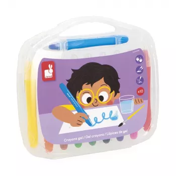 Janod Gel Crayons 10 färger 3+