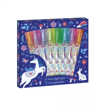 Janod Gel Pens Mini 8 färger Unicorns Dreamland 6+