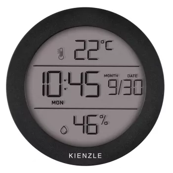 Kienzle termo-hygrometer rund analog – rostfritt stål – silver
