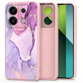 TECH-PROTECT baksidesfodral för Xiaomi Redmi Note 13 Pro 5G / Poco X6 5G, marmormönster, vit/grå, hybrid TPU + PC