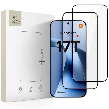Tech-Protect Glass Fit+ 2-pack skärmskyddsfilm för Xiaomi 17T, svart