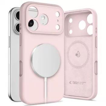 Tech-Protect Silicone MagSafe-skal för Apple iPhone 17 Pro, Pink Pearl