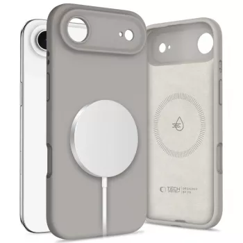 Tech-Protect Silicone MagSafe-skal för Apple iPhone 17 Air, Stone Grey
