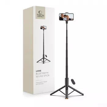 Tech-Protect L09S selfiestick och stativ svart