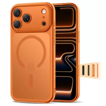 TECH-PROTECT MagPeak MagSafe skal för Apple iPhone 17 Pro Max, matt, Cosmic Orange