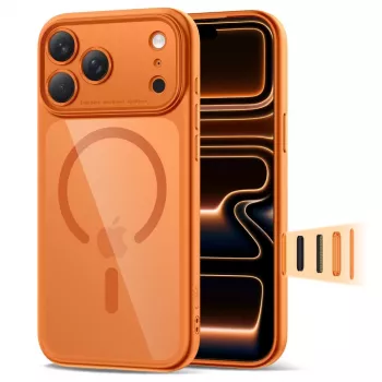 TECH-PROTECT MagPeak MagSafe skal för iPhone 17 Pro Max, Cosmic orange/Clear