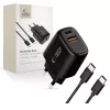 TECH-PROTECT NCA45W-GAN 2-ports nätladdare PD 45W / QC3.0 + USB-C-kabel svart