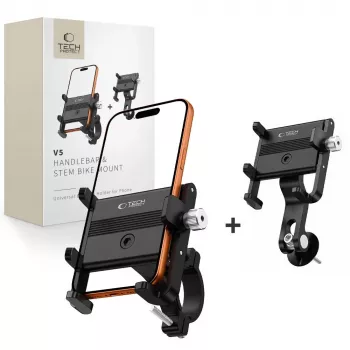TECH-PROTECT V5 universal cykelhållare för styre & styrstam svart