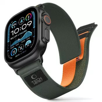 TECH-PROTECT NYLON ELITE APPLE WATCH 8 / 9 / 10 / 11 / SE / ULTRA (44 / 45 / 46 / 49 MM) GRÖN/ORANGE
