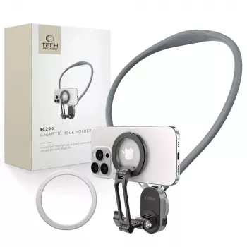 TECH-PROTECT AC200 magnetisk MagSafe & GoPro & DJI nackhållare kritgrå