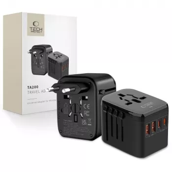 TECH-PROTECT TA200 Reseadapter EU / UK / US / AU svart