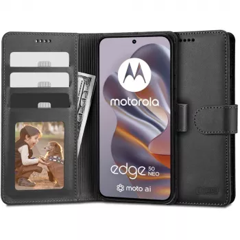 Tech-Protect plånboksskal för Motorola Edge 50 Neo svart