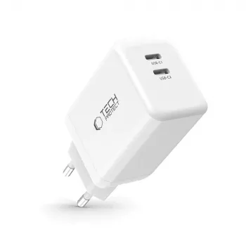 TECH-PROTECT NC45W-GAN 2-ports nätladdare PD 45W vit