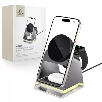 Tech-Protect QI15W-A43 3IN1 MagSafe trådlös laddstation svart