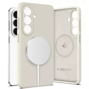 Tech-Protect Silicone MagSafe-skal för Samsung Galaxy S26, Cosmic Latte