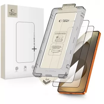 Härdat glasskärmskydd TECH-PROTECT Quick Set+ 2-pack för Samsung Galaxy S26 Ultra svart