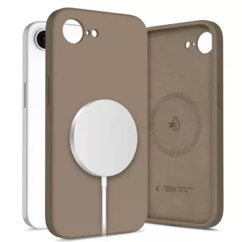 Tech-Protect Silicone MagSafe-skal för Apple iPhone 16E / 17E – Chocolate Brown