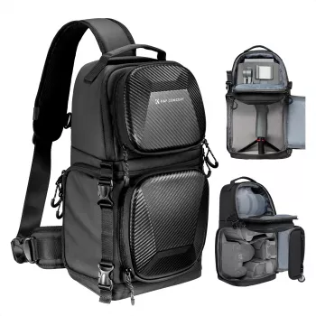 K&F Concept slingkameraväska 10L crossbody DSLR-kameraväska svart KF13.176