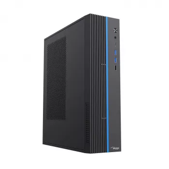 Akyga AK-302-01BL SFF-PC-chassi, Micro-ATX / Mini-ITX, USB-C + 2x USB 3.0 + USB 2.0, utan nätaggregat, svart