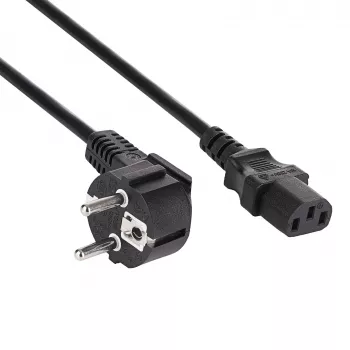 Akyga AK-PC-08S nätkabel CEE 7/7 (Schuko) till IEC C13, 3 x 1,5 mm² koppar, 10 m, svart