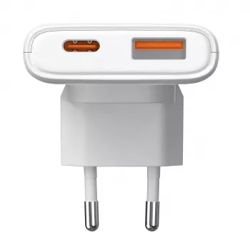 Akyga AK-CH-31 platt GaN USB-laddare 65 W, USB-C PD + USB-A, vit