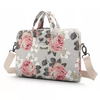 Canvaslife 15–16 white rose laptopfodral