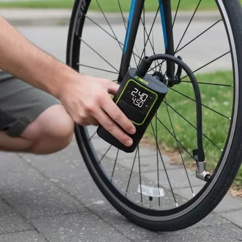 VAYOX VA0409 uppladdningsbar luftpump 4000mAh cylinder 19mm digital däckfyllare
