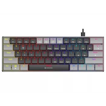 Tracer GameZone Keylo 61 sladdanslutet mekaniskt speltangentbord, 60%-layout, Outemu Red-brytare, RGB-bakgrundsbelysning, grafit