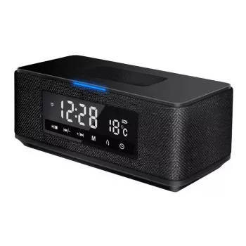 Platinet PMGQ15B - 10W trådlös bärbar stereohögtalare - svart - LCD-display