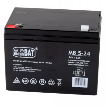 LEAN CARS AGM gelbatteri 12V 5Ah för 24V-fordon