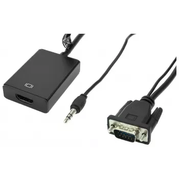 Accura VGA + minijack till HDMI 0,2 m video- och ljudkonverter