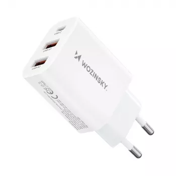 Wozinsky CWCUCW 30W USB-C / 2 x USB-A väggladdare – vit