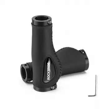 ROCKBROS cykelhandtag i mikrofiberläder svart 130 mm dubbel lock-on ergonomiska MTB- och landsvägscykelhandtag