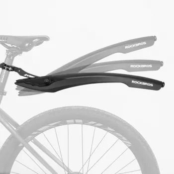 ROCKBROS DNB8001BK bakre cykelstänkskärm med rött LED-ljus – svart