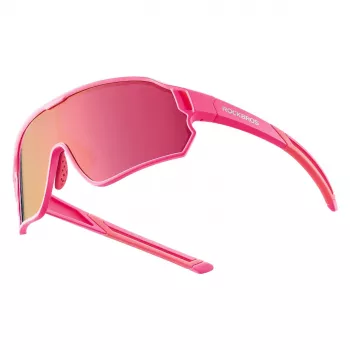 ROCKBROS polariserade cykelglasögon för barn 8–14 år – rosa
