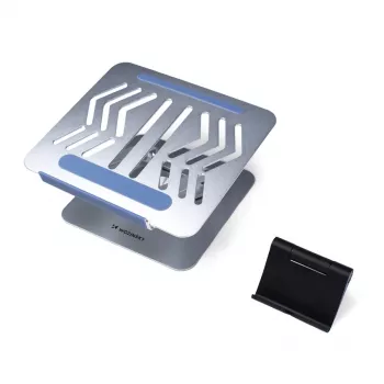 Wozinsky 360° laptopställ silver med telefonhållare