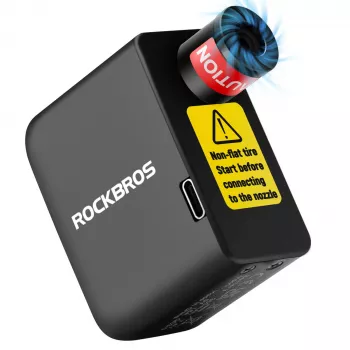 ROCKBROS mini elpump 42320008001 för Schrader/Presta-ventiler 100 PSI – svart