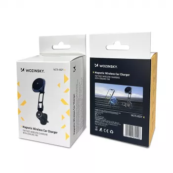 Wozinsky WCT5-6S2Y bilfäste med Qi/MagSafe 15W trådlös laddare och fläkt för ventilationsöppningar - svart