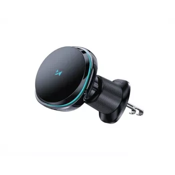 Wozinsky WCT5-Q6S2Y bilhållare för mobil med trådlös laddare Qi/MagSafe 15W ventilationsfäste med kylfläkt - svart