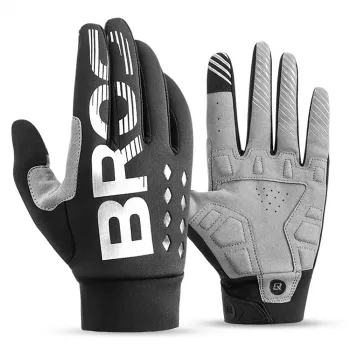 ROCKBROS Vintercykelhandskar, fullfinger, termofleece, XL, svart/grå