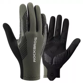 ROCKBROS Full Finger Cycling Gloves vår/sommar/höst, storlek XL – grön